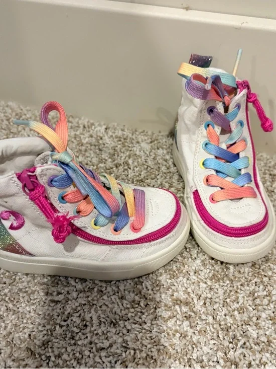 Billy shoes size 6 toddler – 2 pairs (rainbow high tops + pink sneakers) - Picture 2 of 10